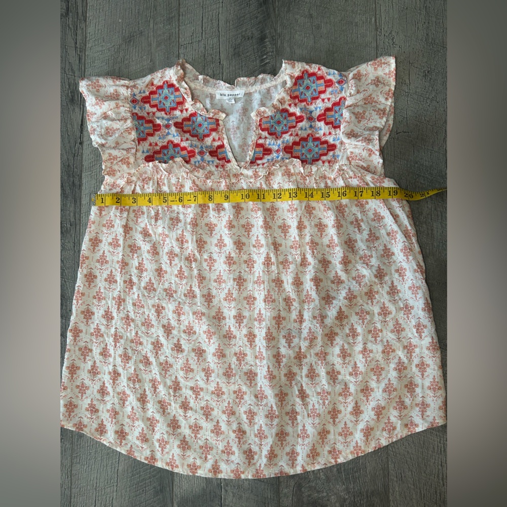 Anthropologie Pink and Red Embroidered Blouse - Picture 5 of 8